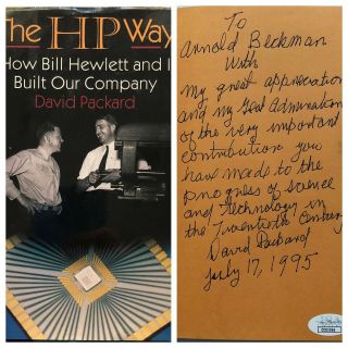 David Packard Hewlett Packard Founder Signed Autograph The Hp Way Jsa - S&h