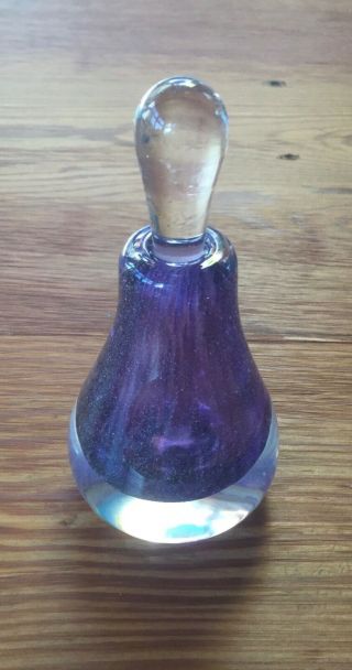 Antonio Garcia Signed Perfume Bottle Purple Hand Blown Glass Vintage 1998