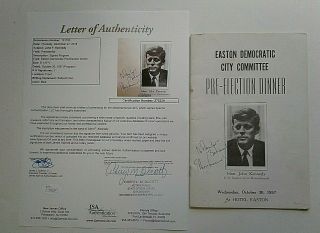 John F Kennedy Signed & Inscribed Program Easton Pennsylvania 10 - 30 1957 Jsa