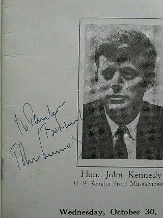 JOHN F KENNEDY SIGNED & INSCRIBED PROGRAM EASTON PENNSYLVANIA 10 - 30 1957 JSA 3