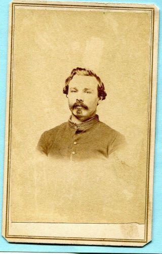 Civil War Cdv Union Soldier By J W Taft Oak Gallery Memphis Tn Revenue Stamp