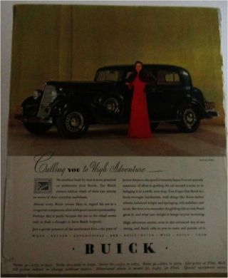 1934 Buick 4 Dr Sedan Car Ad