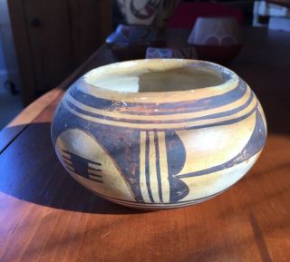 Native American,  Vintage Hopi Pottery Bowl,  Early Pueblo Indian Painted Clay