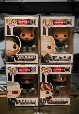 Sons Of Anarchy Funko Pops Jax,  Gemma,  Opie & Clay - Set Of 4 Vaulted -