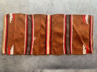 Vintage Native American Navajo Rug Woven Wool Striped Red Sienna Black Indian
