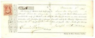 1864 Civil War Soldier’s Bounty Bond,  Isaac M Register,  22nd Pa Cav W/ Tax Stamp