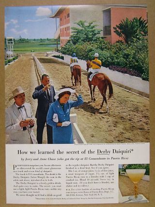 1960 El Comandante Horse Race Track Photo Rums Of Puerto Rico Vintage Print Ad