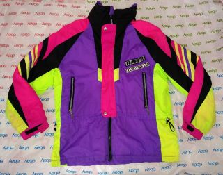 Roffe Demetre Ski Jacket Neon Nylon Vintage 1990 Size L Thinsulate Insulation