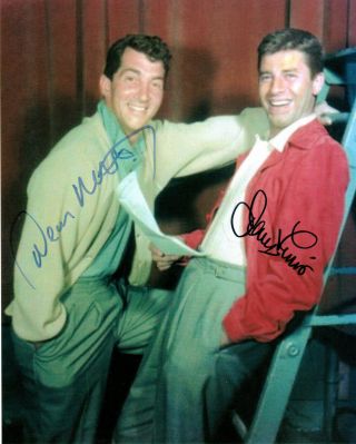 Dean Martin & Jerry Lewis Certified Signed Autographed Vintage 8 X10 Photo,