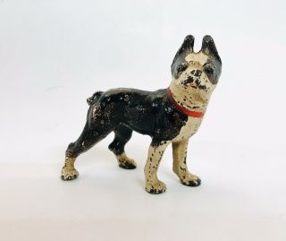 Vintage Boston Bull Terrier Cast Iron Figurine/paperweight Small