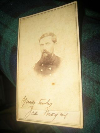 Signed Civil War Soldier Joe Morgan Cdv - Officer - By Southern Photographer