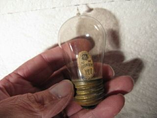 Antique Exhaust Tip Edison Gem 30w Light Bulb W Label 3 3/8 "