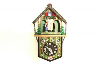 Vintage German Miniature Chalet Style Cuckoo Clock W/thermometer,  By Toggili.