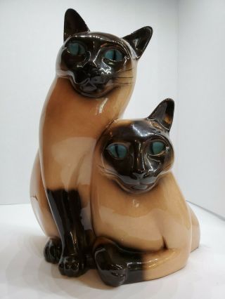 Claes Double Siamese Cats Tan Black Tv Lamp - - -