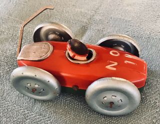 Large Vintage Made In Occupied Japan Tin Wind Up Flip Toy Car