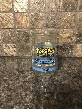 Pokemon 07 Squirtle Welch ' s Jelly Jar Glass 1999 Nintendo 2
