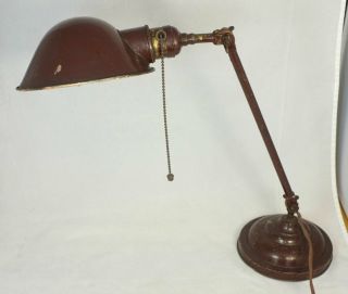 Vintage Faries Hubbell Brass Industrial Adjustable Task Desk Work Lamp