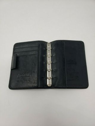 Vintage Filofax Mini Executive Deluxe Leather Black 5 " X 3.  75 " 5 Ring
