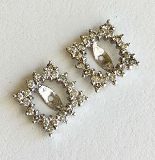 . 40 Ctw Vintage Diamond Earring Jackets In 14k Wg