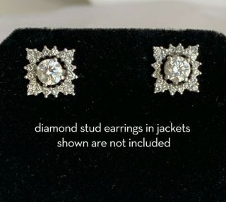 . 40 CTW Vintage Diamond Earring Jackets in 14k WG 2