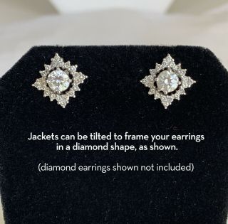 . 40 CTW Vintage Diamond Earring Jackets in 14k WG 3