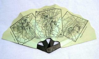 Antique Hand Fan,  Battle Of Gettysburg,  Maps Of Battles,  Pickets Charge 1863 50