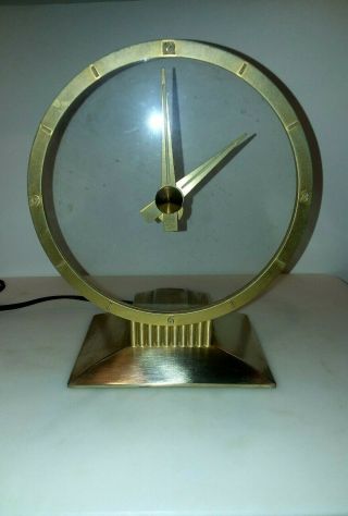 Rare Vintage Mid Century Retro Jefferson Golden Hour Mystery Clock Running