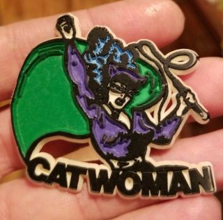 Ultra Rare - Vintage 1975 Dc Comic Catwoman Plastic Fridge Magnet -
