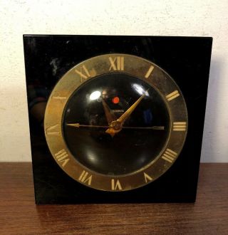 Vintage Warren Telechron Model 4f75 Black Art Deco Clock