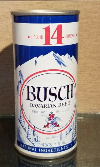 1970s 14oz 14 OUNCE BUSCH PULL TAB BEER CAN ANHEUSER BUSCH ST LOUIS MO 9 CITY 2