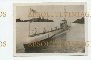 Old Photograph R.  N.  Submarine At Wei Hai Wei China Vintage 1934