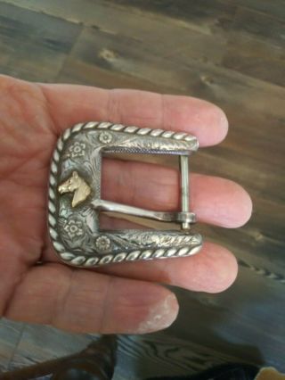 Vintage Sterling Silver Belt Buckle With G.  F.  Horse