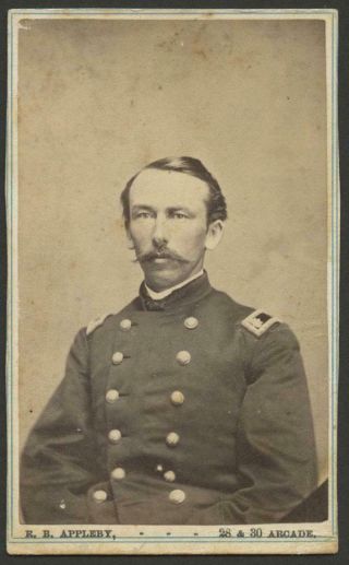 1864 Id’d Civil War Union Officer Cdv - David E.  Gregory,  Lt.  Col.  144th N.  Y.
