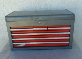 Vintage Craftsman Usa 6 Drawer Tool Chest Toolbox Top Box 65272 With Keys