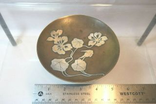Antique Heintz Sterling Silver On Bronze Charger Plate Circa 1920s Arts & Crafts