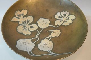 Antique Heintz Sterling Silver on Bronze Charger Plate Circa 1920s Arts & Crafts 2