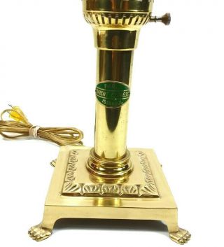 Vintage Paris Istanbul Orient Express Brass Lamp Lion Feet S12