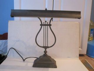 Antique Iron Piano/harp Table Lamp