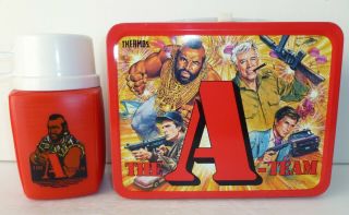 1983 Vintage The A - Team Metal Lunch Box And Thermos - - Near,  Mr.  T