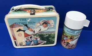 Vintage 1968 The Flying Nun Lunchbox And Thermos With Aladdin Tag Example