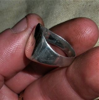 Antique C1890 Plains Native American Indian Coin Silver Ring Earlyengraving Vafo
