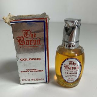 Vintage Evyan The Baron For Gentlemen Cologne Atomizer Spray 2 Oz Read Damage