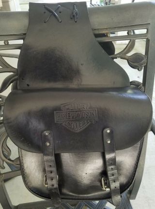 Vintage Leather Harley Davidson Throw Over Saddle Bags