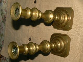 Collectible Vintage Solid Brass 11 " Candle Sticks / Holders