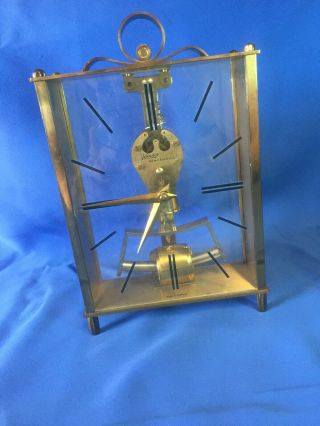 Vintage Kundo Electronic Kieninger & Obergfell Mantle Brass Clock West Germany