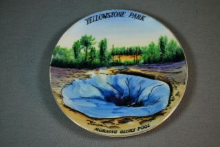 Antique Souvenir Hand - Painted Yellowstone Park Porcelain Plate 6 "