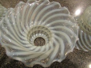 Vintage Glass Lamp Shades Opalescent Swirl Set Of THREE 2 1/4 