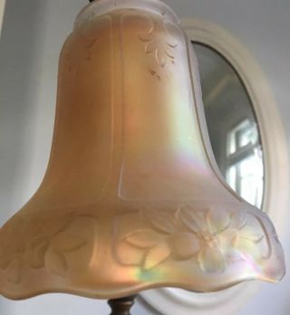 Vintage Carnival Glass Iridescent Marigold Lamp Shade