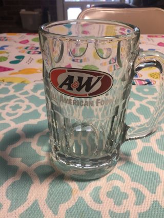 Vintage A&w Root Beer Heavy Glass With Dimples - 6 " Tall Mug Cup Stein.  Vgc