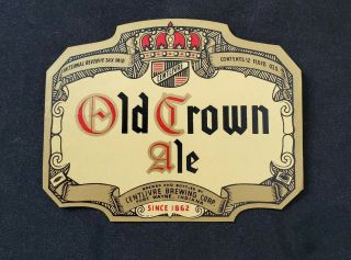Irtp Old Crown Ale Beer Label.  Centlivre Brewing.  First Wayne,  In